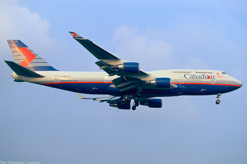 写真画像　カナディアン航空 CDN→エア・カナダ(Canadian→AirCanada)AC ACA　ボーイング747-400(Boeing747-400) C-FGHZ